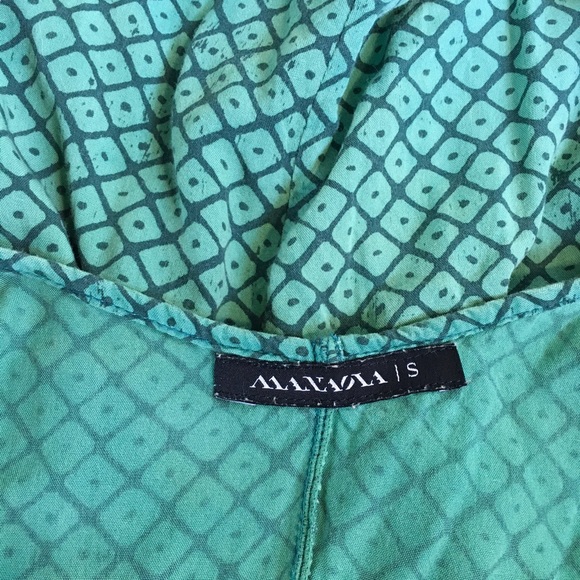 Manaola Hawaii Teal Cut Out Summer Dress Watermark Piko Print Size Small - Picture 16 of 16